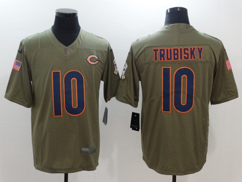Men Chicago Bears #10 Trubisky Nike Olive Salute To Service Limited NFL Jerseys->atlanta falcons->NFL Jersey